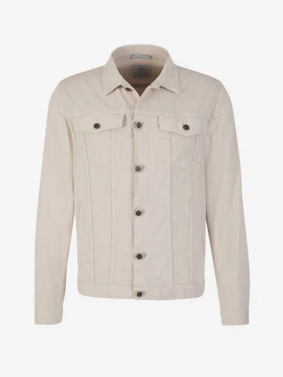 Shop Richard J Brown Richard J. Brown Cotton Denim Jacket In Button Detail With Seal Logo