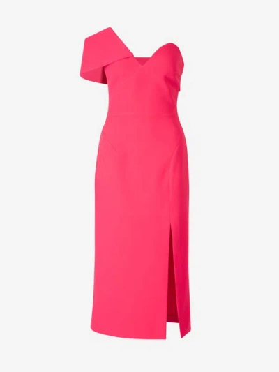 Shop Safiyaa Dalia Midi Dress In Rosa