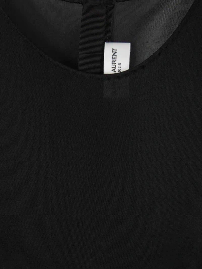 Shop Saint Laurent Semi-transparent Maxi Dress In Negre