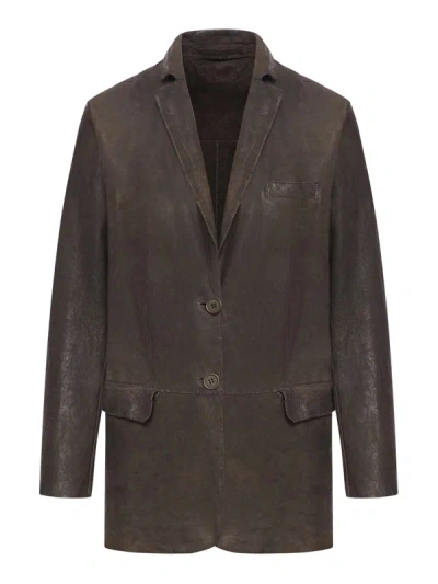 Shop Salvatore Santoro Leather Jacket In Brown