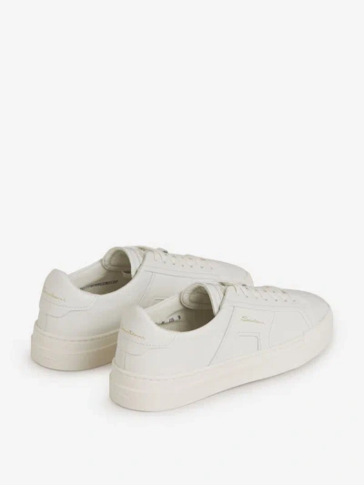 Shop Santoni Double Buckle Sneakers In Blanc