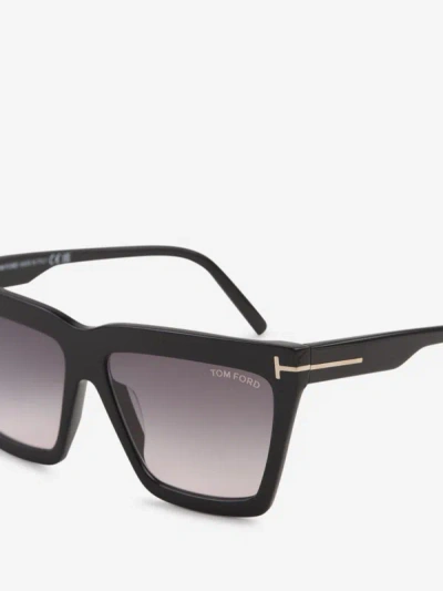 Shop Tom Ford Eden Rectangular Sunglasses In Logo Printed On The Lens And Inside The Temples