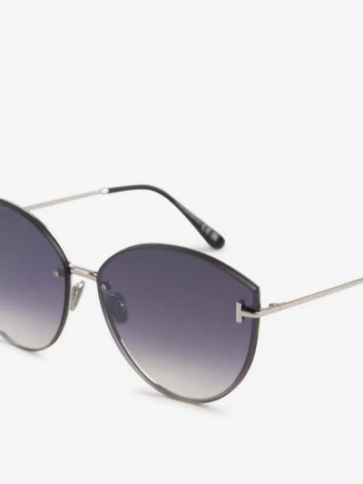 Shop Tom Ford Evangeline Oval Sunglasses In Blanc