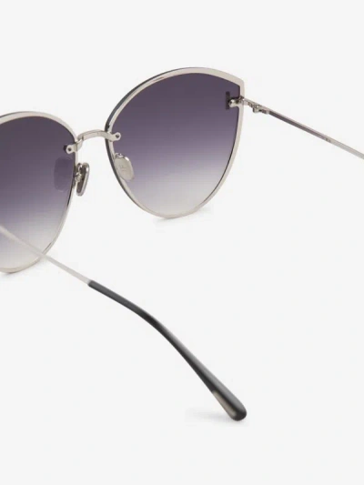Shop Tom Ford Evangeline Oval Sunglasses In Blanc