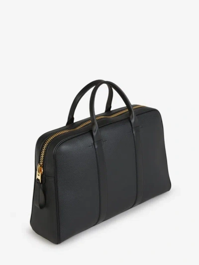 Shop Tom Ford Leather Zipper L Briefcase In Negre