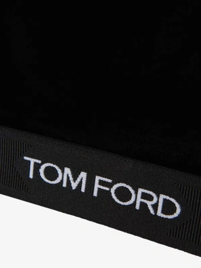 Shop Tom Ford Velvet Bralette Bra In Contrasting Elastic Band Logo