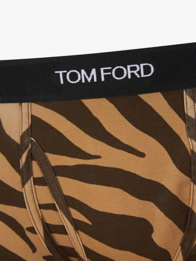 Shop Tom Ford Zebra Motif Boxer In Caramel