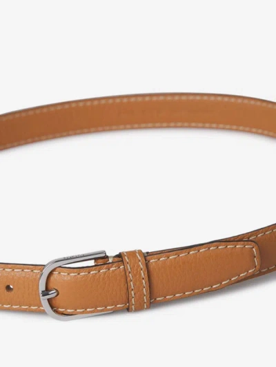 Totême Pebbled Leather Belt In Logo Engraved On The Buckle