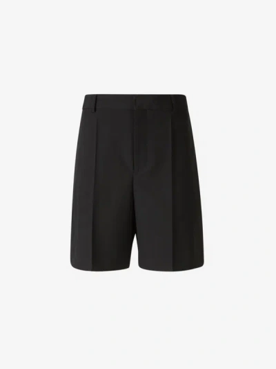 Shop Valentino Formal Wool Bemuda Shorts In Negre