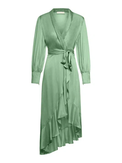 Shop Zimmermann Midi Dresses In Green