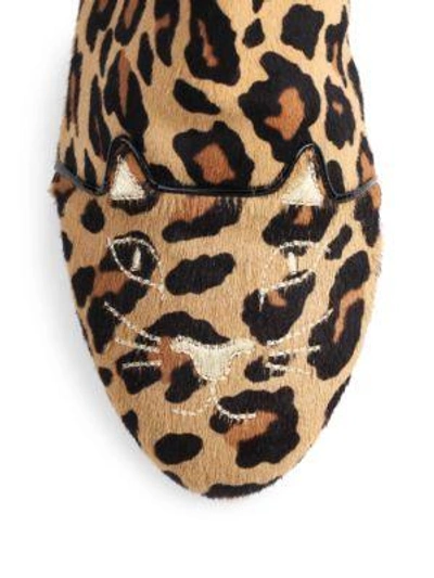 Shop Charlotte Olympia Puss In Boots Leopard-print Calf Hair Ankle Boots
