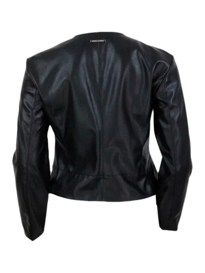 Armani Exchange Black Polyester Jackets & Coat In Black
