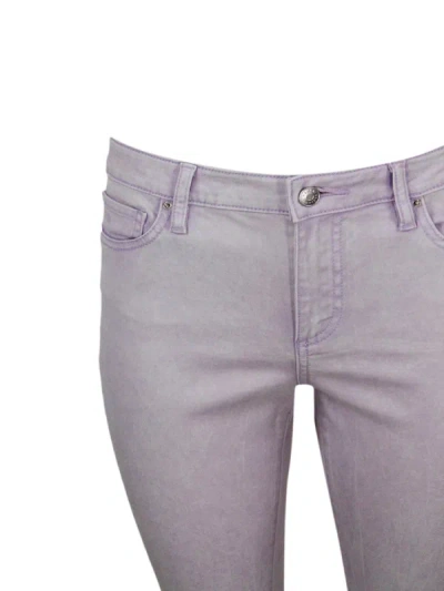 Shop Armani Exchange Trousers In Lilac