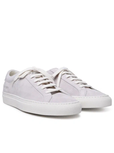 Shop Common Projects 'contrast Achilles' Suede Nude Sneakers