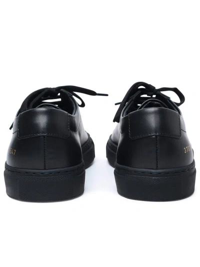 Shop Common Projects Black Leather Achilles Sneakers