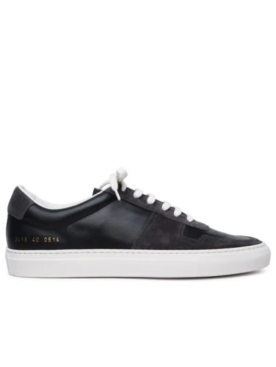 Shop Common Projects 'bball Duo' Black Leather Sneakers
