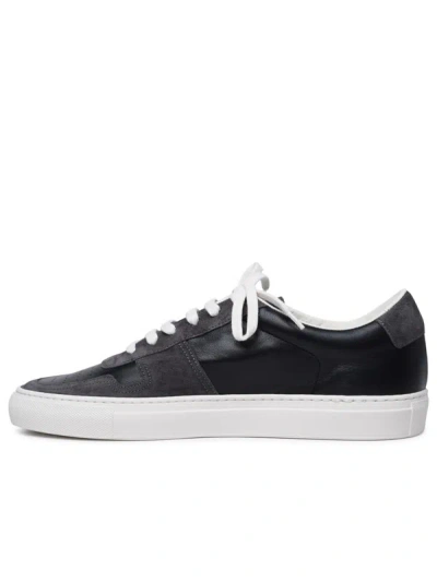 Shop Common Projects 'bball Duo' Black Leather Sneakers