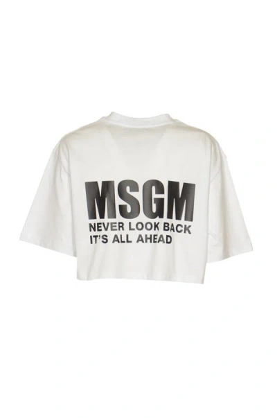 Shop Msgm T-shirts And Polos In Optical White