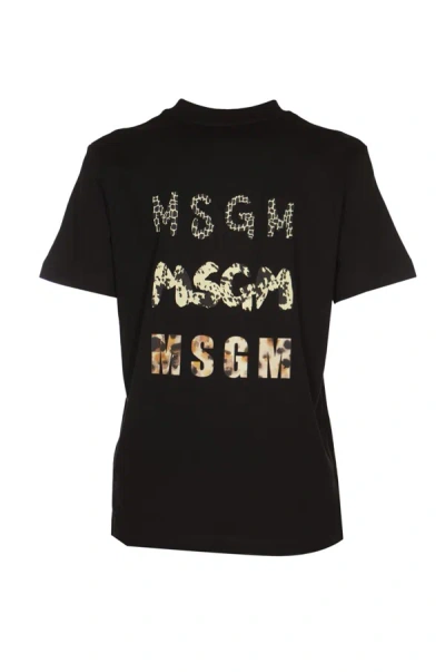 Shop Msgm T-shirts And Polos Black