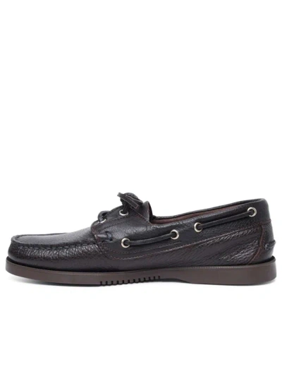 Shop Paraboot 'barth' Brown Leather Loafers