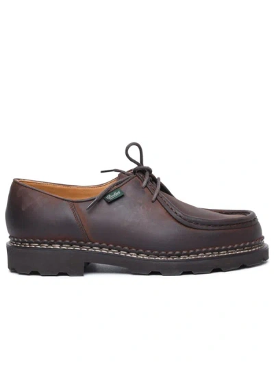 Shop Paraboot 'michael' Brown Leather Derby Shoes