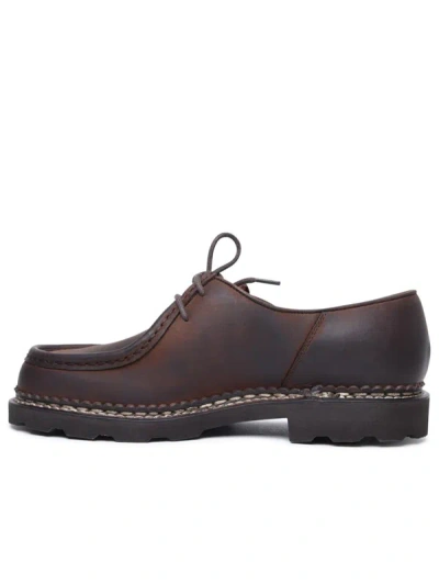 Shop Paraboot 'michael' Brown Leather Derby Shoes