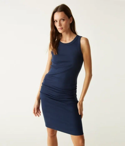 Shop Michael Stars Demi Ribbed Dress In Nocturnal