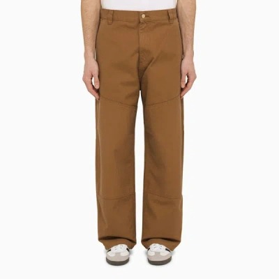 Shop Carhartt Wip Wide Panel Pant Hamilton Coloured Cotton In Brown