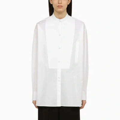 Shop Stella Mccartney White Cotton Shirt With Serape Collar