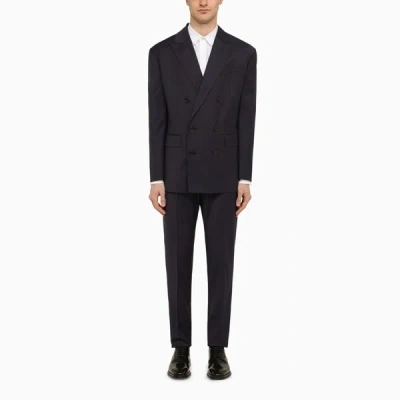 Shop Dsquared2 | Wallstreet Double-breasted Suit In Blue Wool