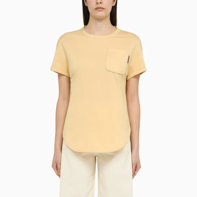 Shop Brunello Cucinelli Lemon-coloured Cotton T-shirt In Yellow