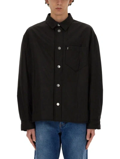 Shop Ami Alexandre Mattiussi Ami Paris Padded Shirt In Black