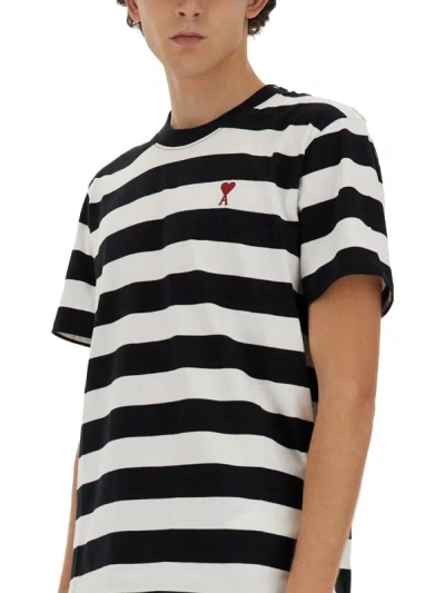Shop Ami Alexandre Mattiussi Ami Paris T-shirt With Logo In Black