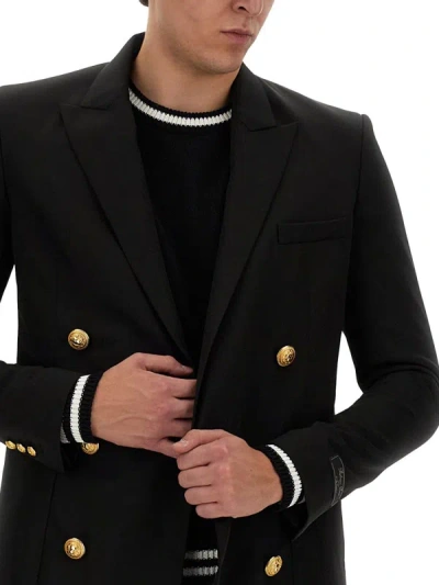 Shop Balmain Technical Wool Jacket In Black
