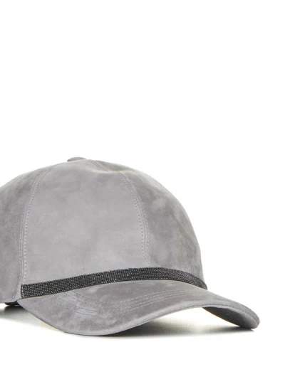 Shop Brunello Cucinelli Hats In Grey