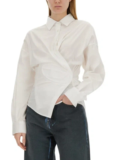 Shop Diesel Asymmetrical Shirt In White