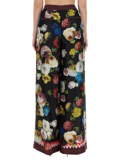 Shop Dolce & Gabbana Pants With Floral Print In Multicolour