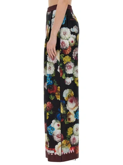 Shop Dolce & Gabbana Pants With Floral Print In Multicolour