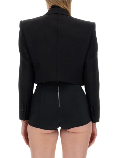 Shop Dolce & Gabbana Short Tuxedo Jacket In Black