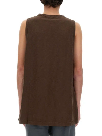 Shop Dolce & Gabbana Tank Top With Logo In Brown