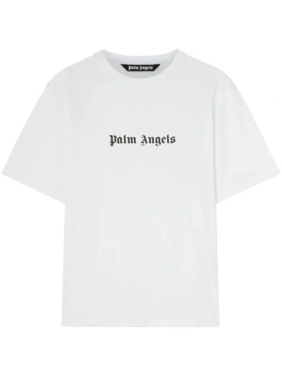 Shop Palm Angels Crew-neck T-shirt With Print In White