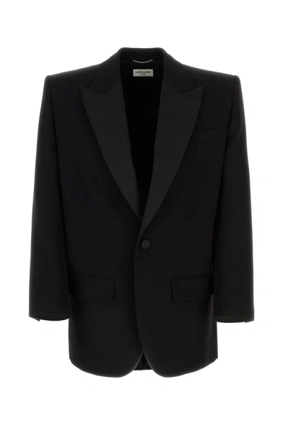 Shop Saint Laurent Jackets And Vests In Noir