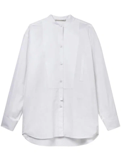 Shop Stella Mccartney Cotton Plastron Shirt In White