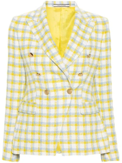 Shop Tagliatore Double-breated Jacket In Yellow