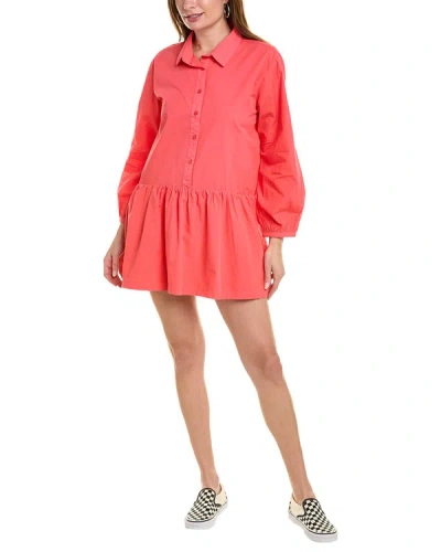 Shop Monrow Poplin Easy Shirtdress In Pink