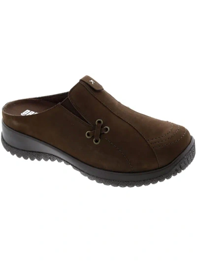 Shop Drew Hannah Womens Leather Slip On Mules In Brown