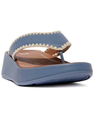 Shop Fitflop F-mode Leather Sandal In Blue