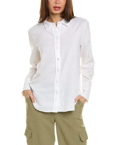 Shop Ellen Tracy Linen-blend Shirt In White