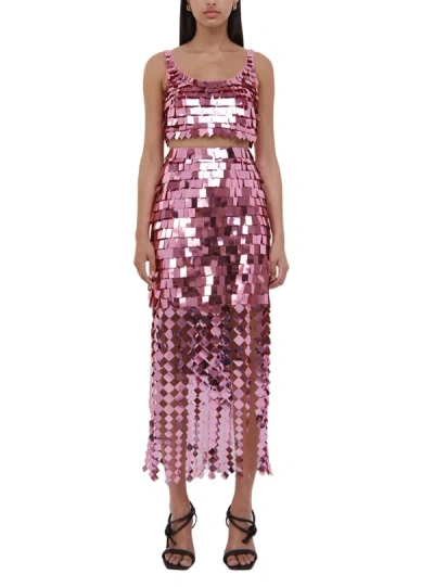 Shop Jonathan Simkhai Lucee Sequin Skirt In Punch In Pink