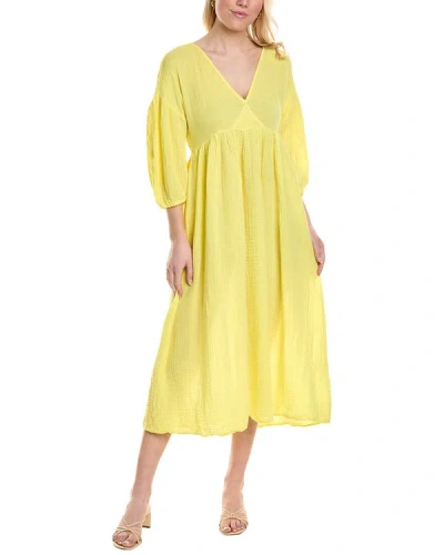 Shop Michael Stars Isabella Empire Waist Midi Dress In Yellow